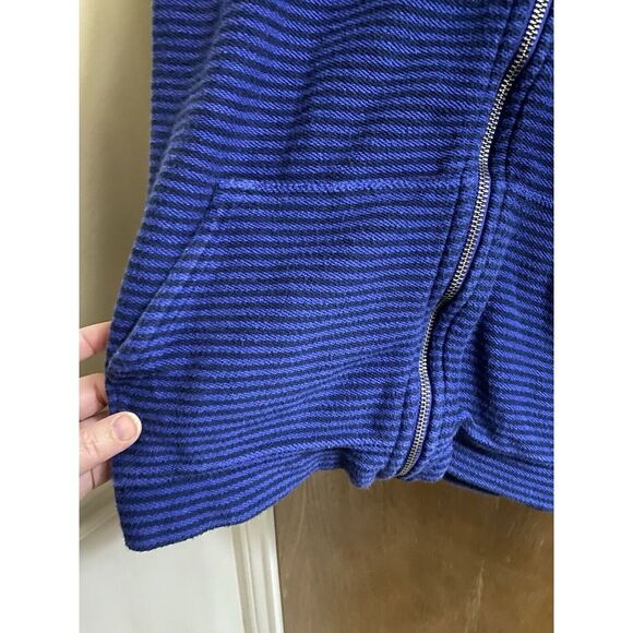 Vineyard Vines 100% Cotton Blue Striped Full Zip Jacket Women's Size M Logo - Picture 6 of 14